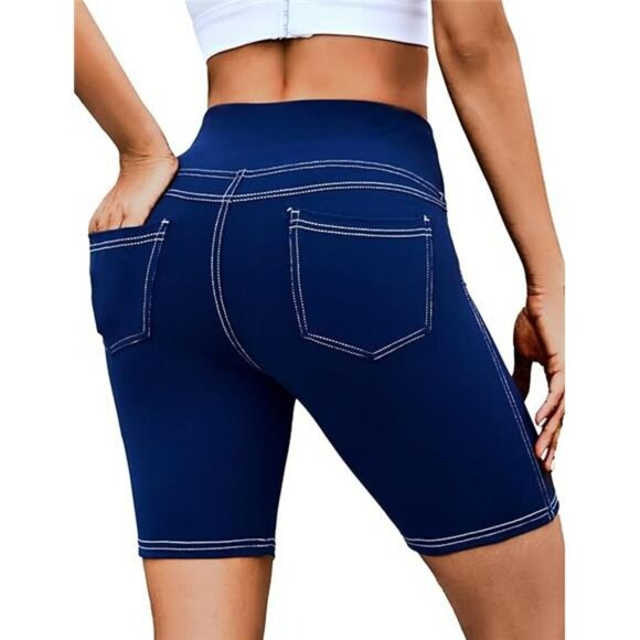 VOOVEEYA High Waisted Yoga Biker Shorts Butt Lifting Workout Gym Shorts Women - Picture 6 of 6